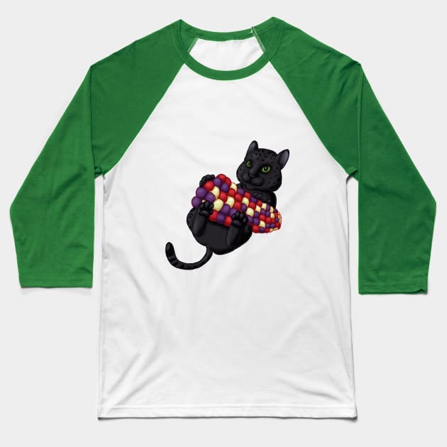 Corn on the Cub - Panther Baseball T-Shirt by PewterKat